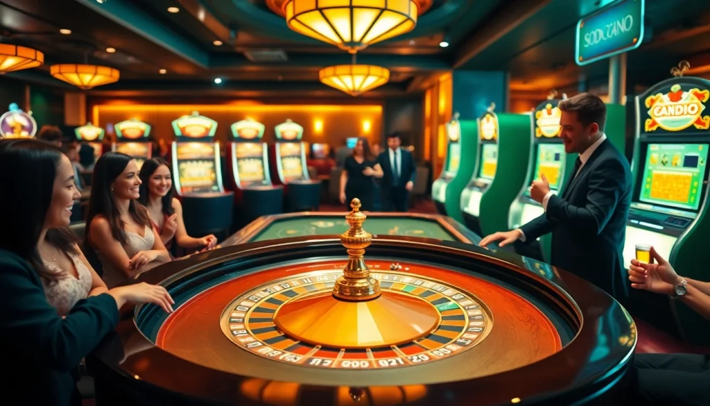 Experience the thrill of SODO CASINO with players at a vibrant roulette table.
