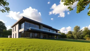 Capture the elegant exterior design of the Rock View Road Revival project with natural light.