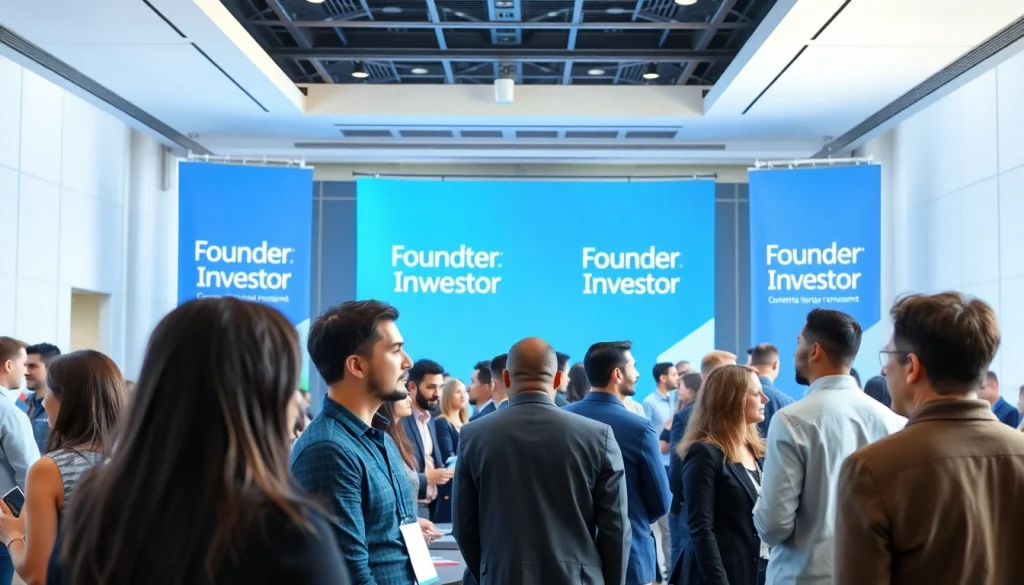 Participants networking at a founder investor networking conference, engaging in meaningful discussions.